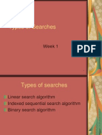 Types of Searches: Week 1
