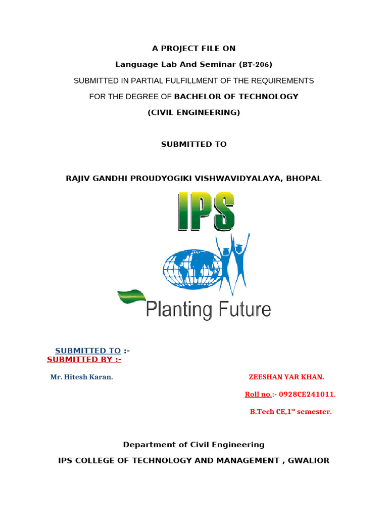 ZEESHAN YAR KHAN Projects Front Pages | PDF