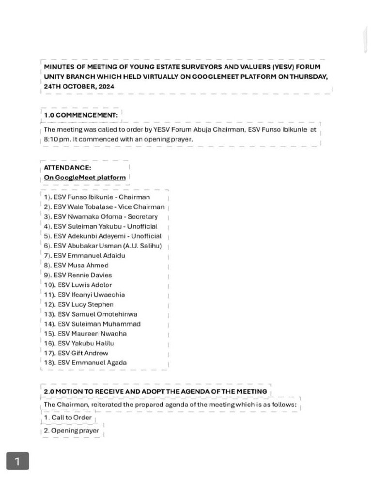 4TH Yesv Meeting 24TH Oct 2024 | PDF