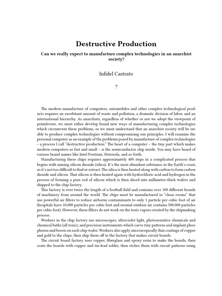 Infidel Castrato Destructive Production2 | PDF | Silicon Dioxide | Silicon