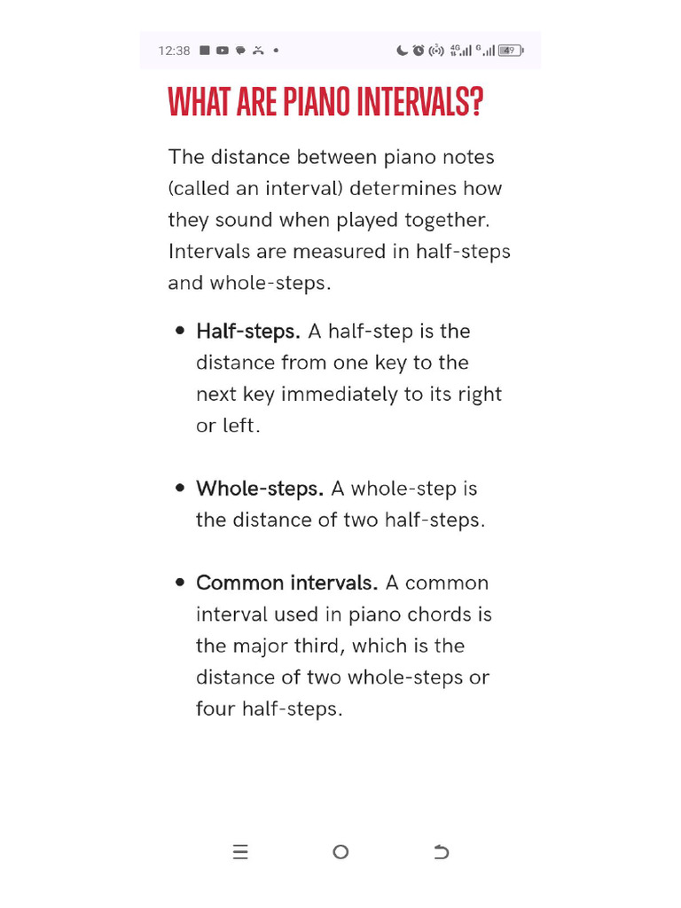 Piano Intervals | PDF