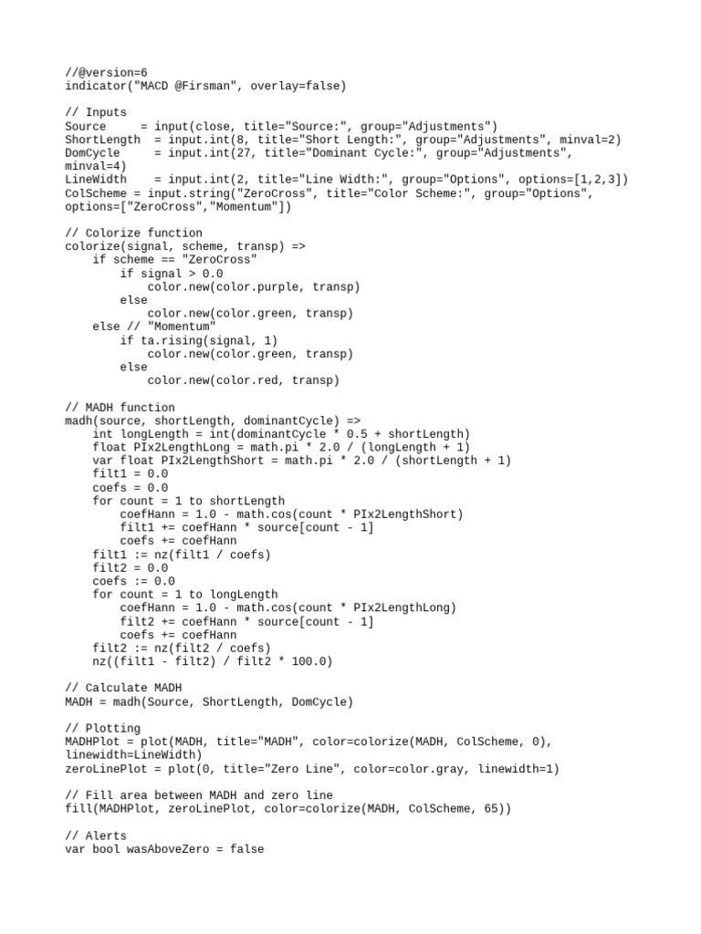 MACD Indicator Script by Firsman | PDF | Computer Programming ...