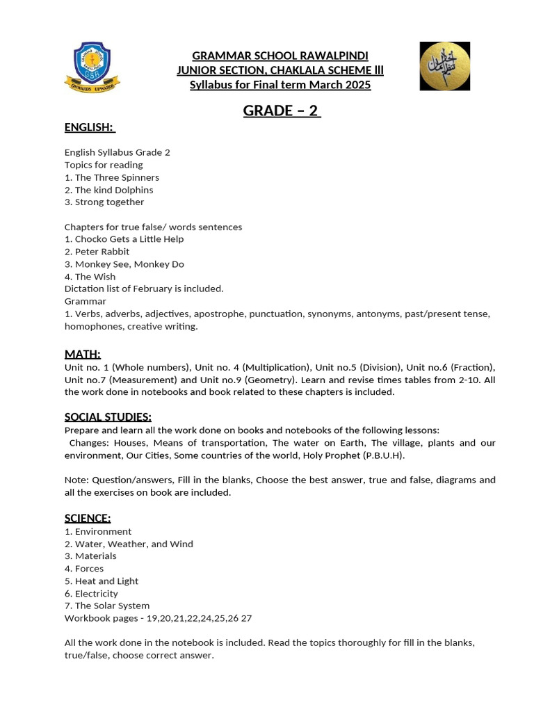 2 Syllabus Finals March 2025 Pdf