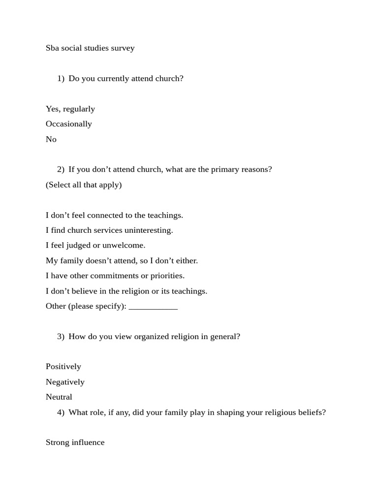 Student Religion Survey Insights | PDF