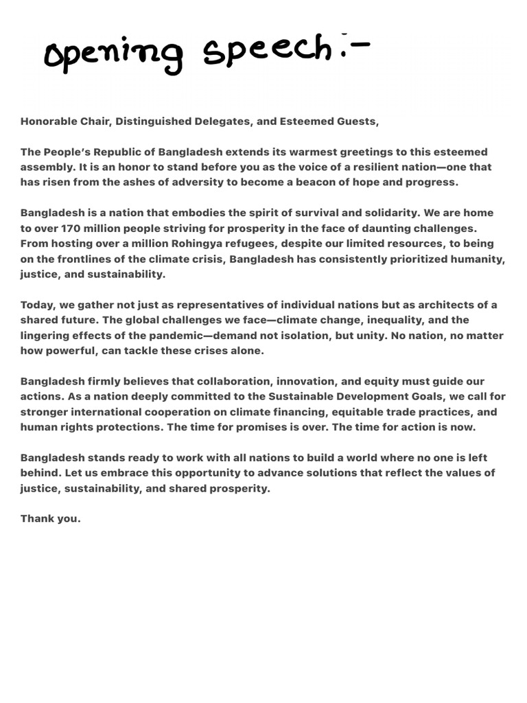 Opening Speech | PDF