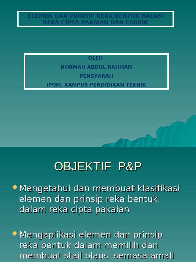 Elemen Reka Bentuk Pakaian dan Fabrik | PDF