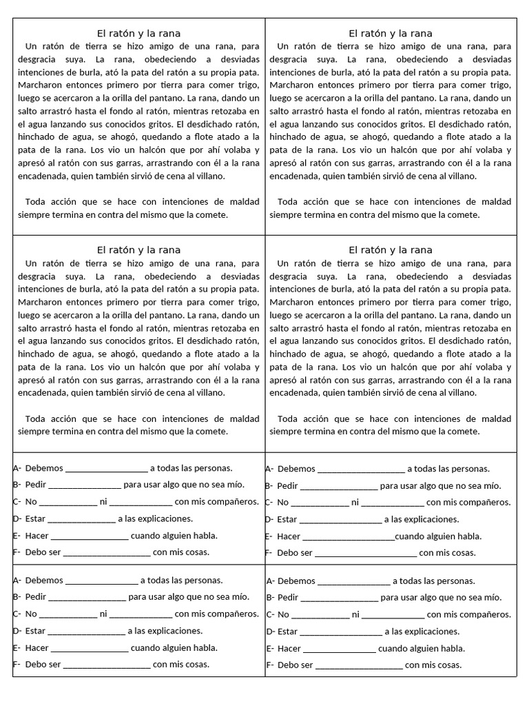 La traición del ratón y la rana | PDF | Rana | Anfibio