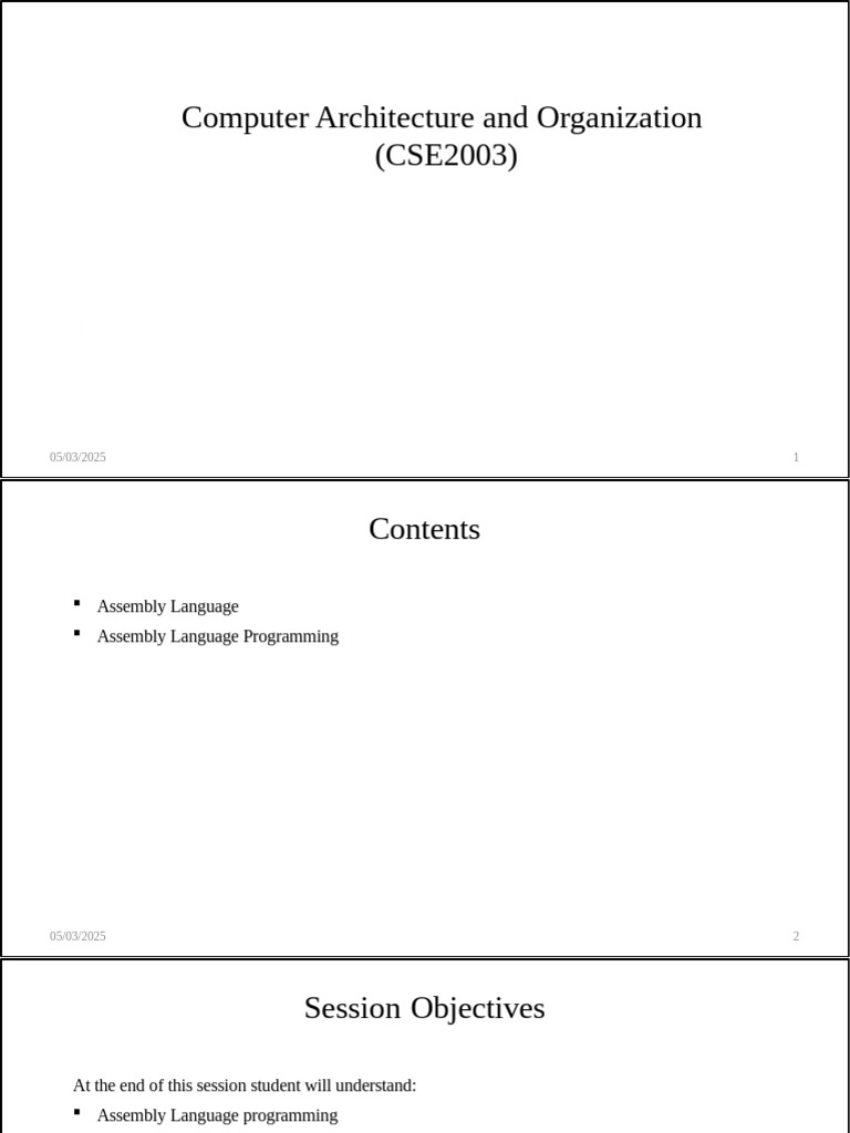 7 Computer Architecture and Organization | PDF | Assembly Language ...