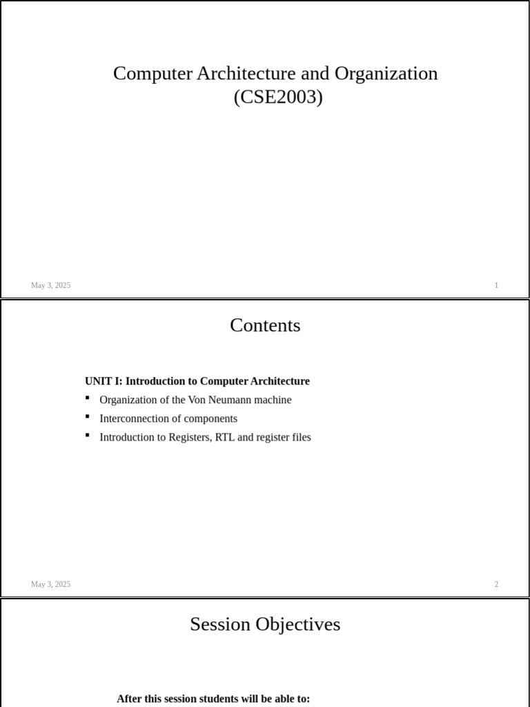 Computer Architecture Overview and Registers | PDF | Central Processing ...