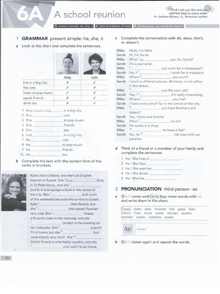English File Beginner 6A | PDF