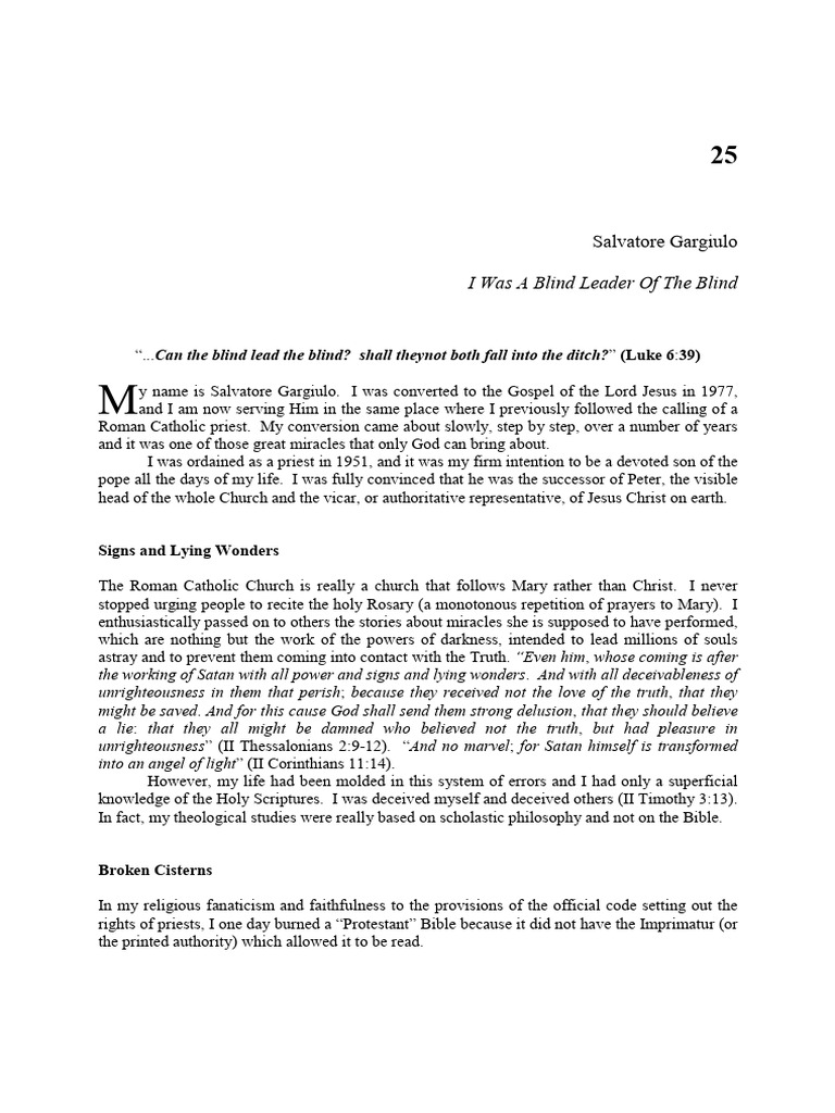From Catholicism to Christ: A Testimony | PDF | Grace In Christianity ...