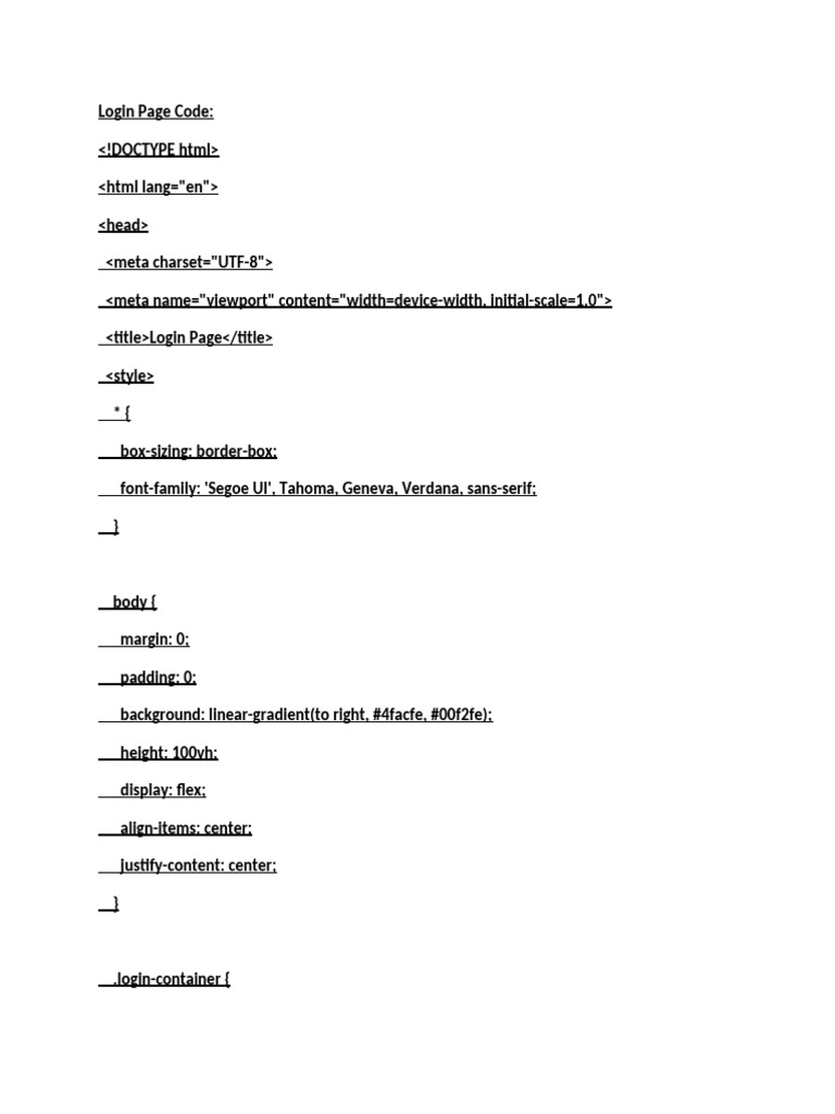 Linear Login Page Code Example | PDF