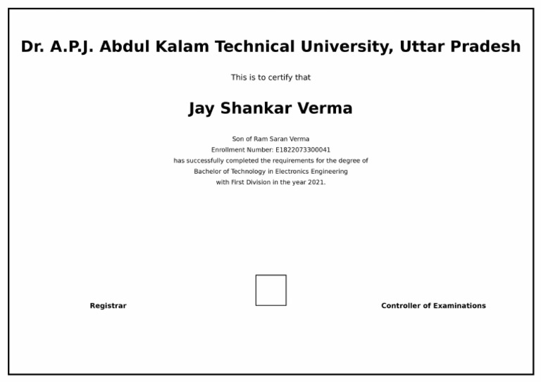Styled BTech Degree Jay Sharma | PDF