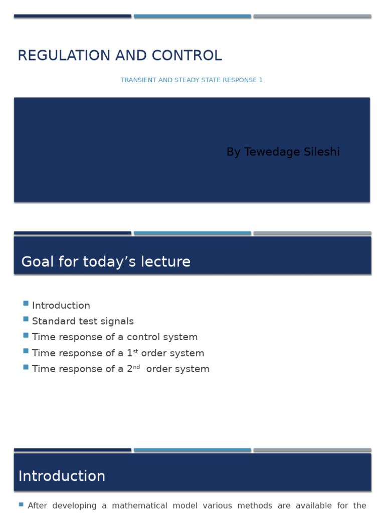 Control System Time Response Analysis | PDF | Stability Theory | Steady ...