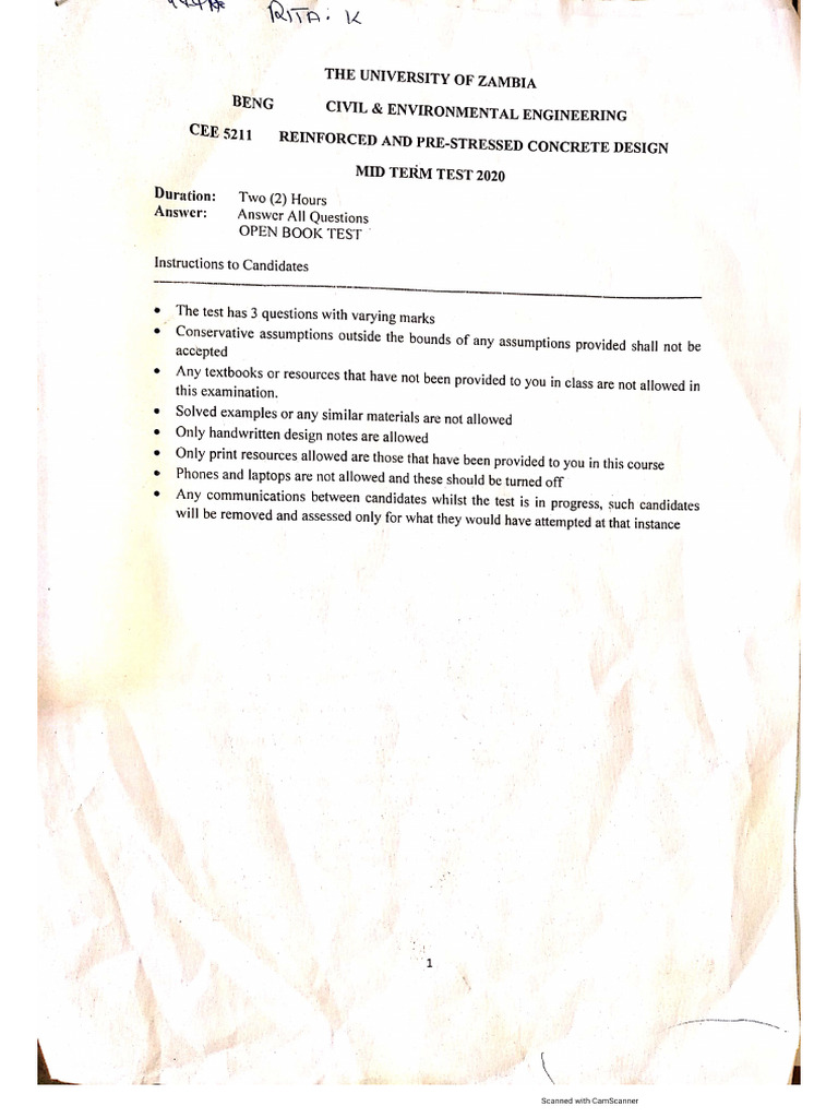 Midterm Test RCD | PDF