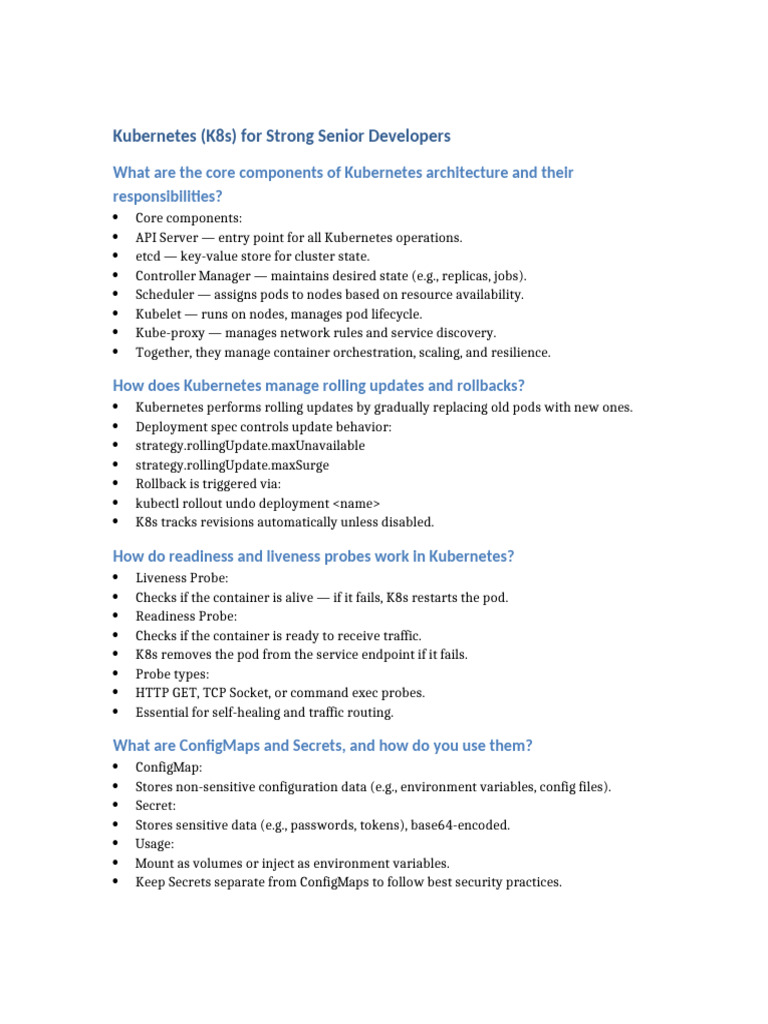 Kubernetes Architecture for Senior Developers | PDF
