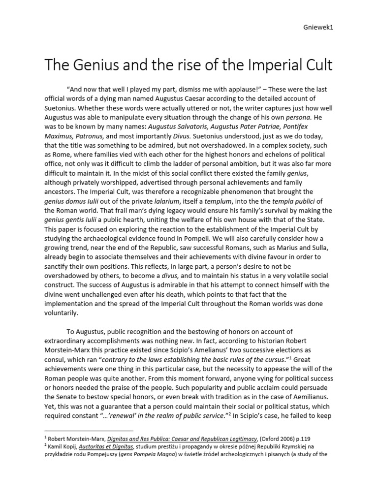 The Genius and The Rise of The Imperial | PDF | Augustus | Ancient Rome