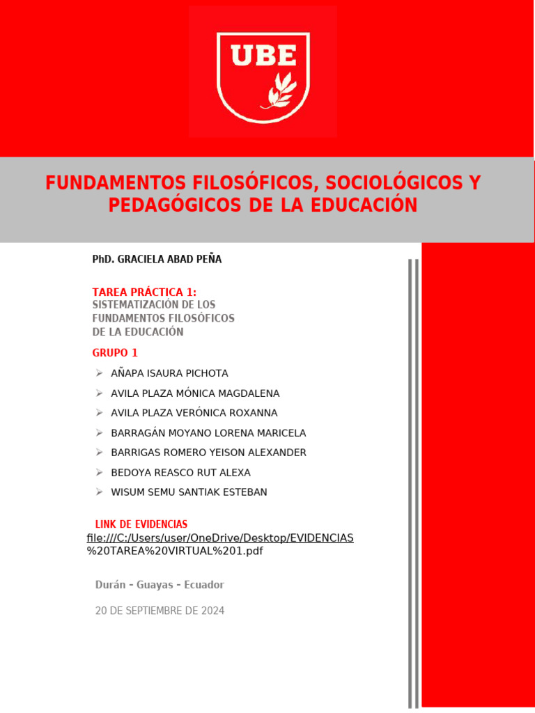 Fundamentos Filosóficos de la Educación | PDF | Maestros | Enseñando