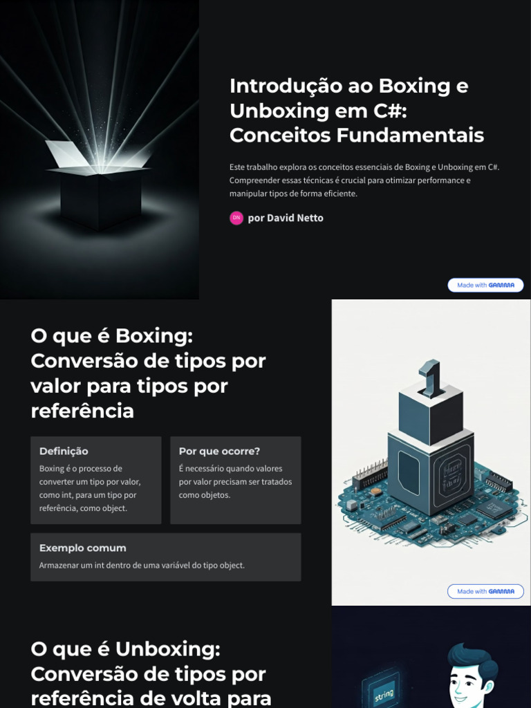 Boxing e Unboxing em C#: Guia Prático | PDF | C Sharp (linguagem de ...