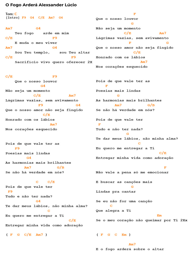 O Fogo Arderá - Alexsander Lúcio | PDF