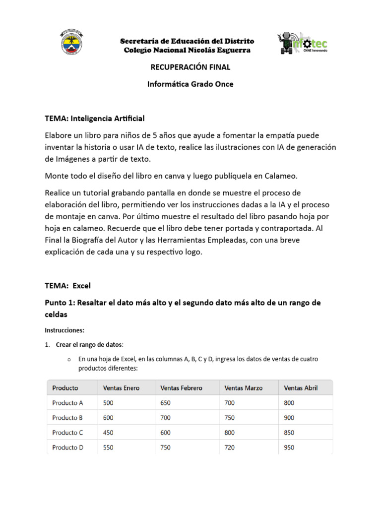 Guía de IA y Excel para Niños | PDF | Microsoft Excel | Inteligencia ...