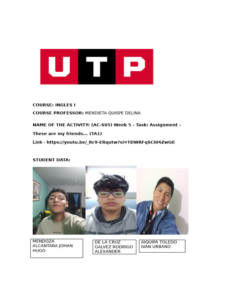(AC-S05) Week 5 - Task Assignment - These are my friends... (TA1) | PDF