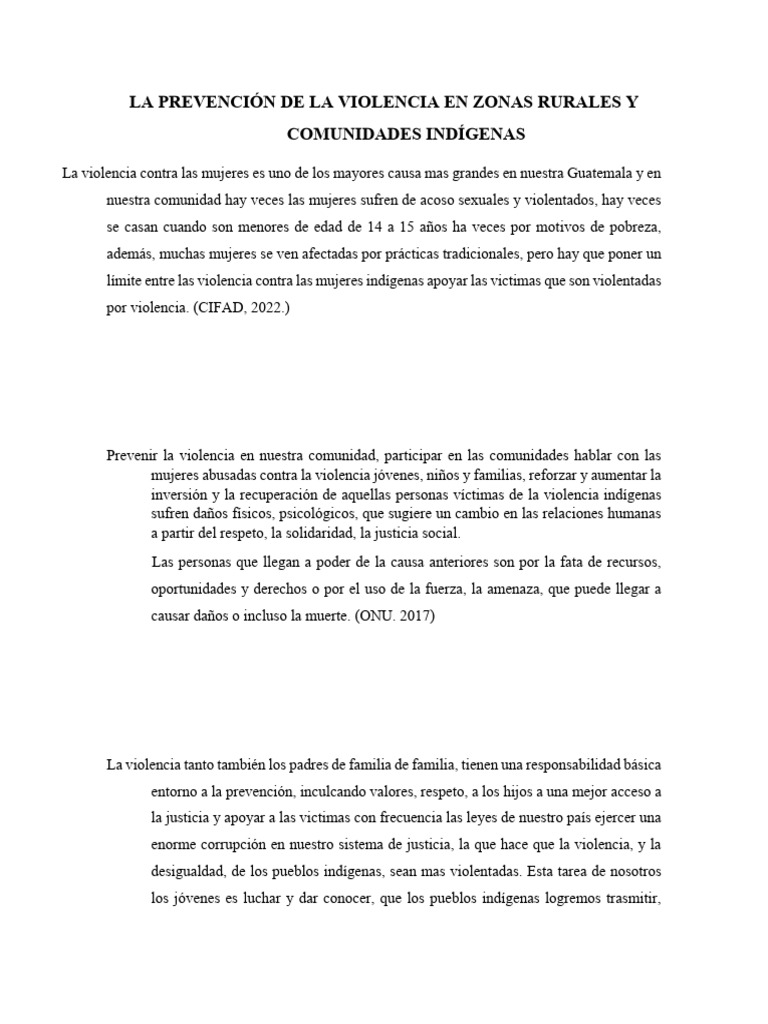 Prevencion de La Violencia | PDF | Violencia | La violencia contra las ...