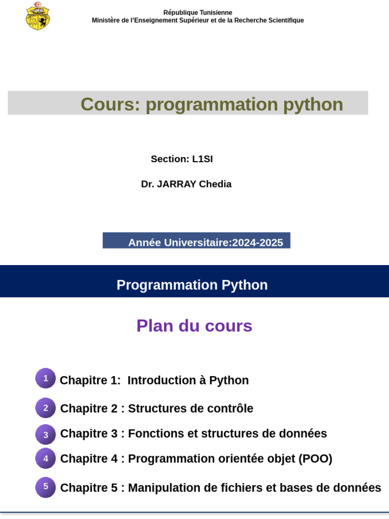 Cours de Programmation Python : Fonctions et Erreurs | PDF | Python ...