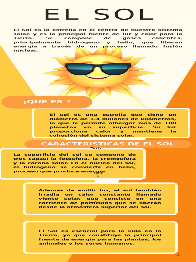 Infografía sobre las características del Sol | PDF