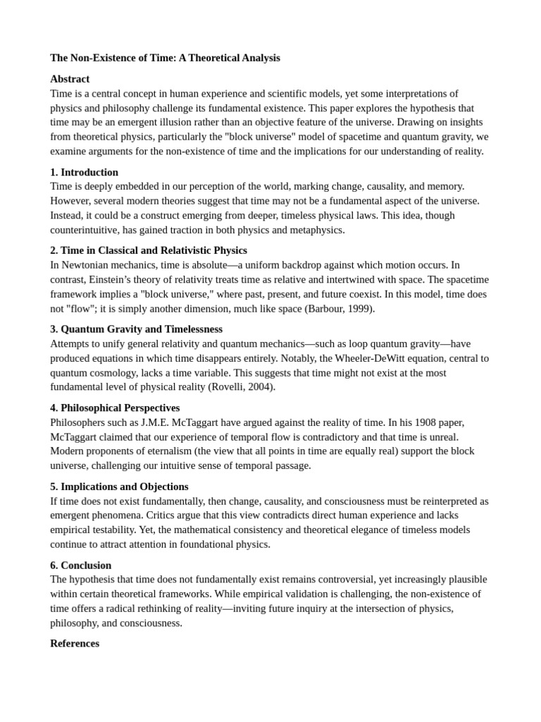 The Nonexistence of Time | PDF | Time | Reality