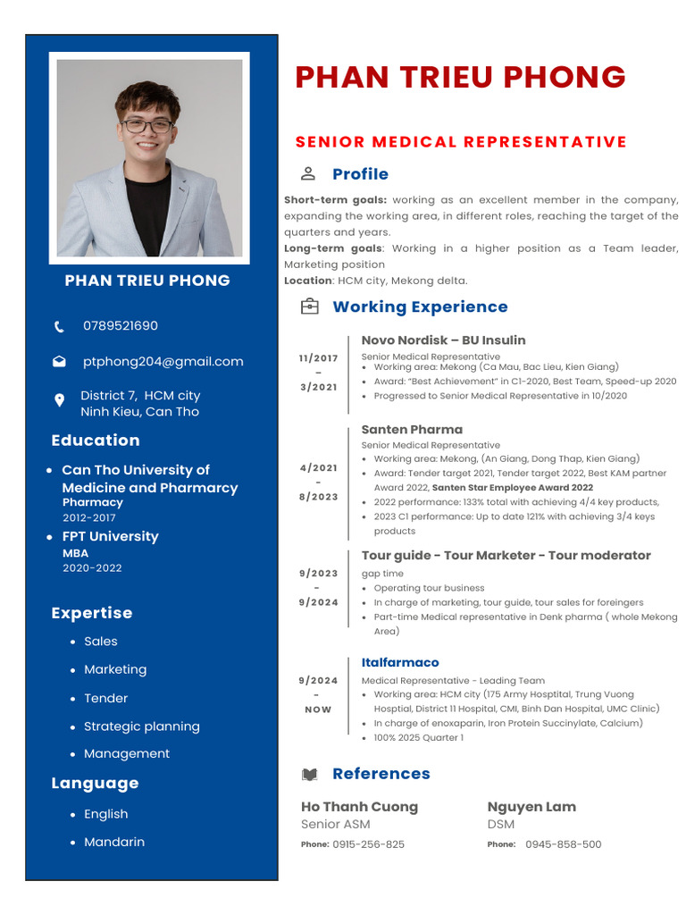 Senior Medical Representative Profile | PDF | Vietnam