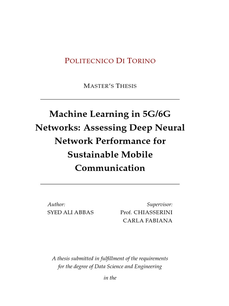 Machine Learning for 5G/6G Networks | PDF | 4 G | 3 G