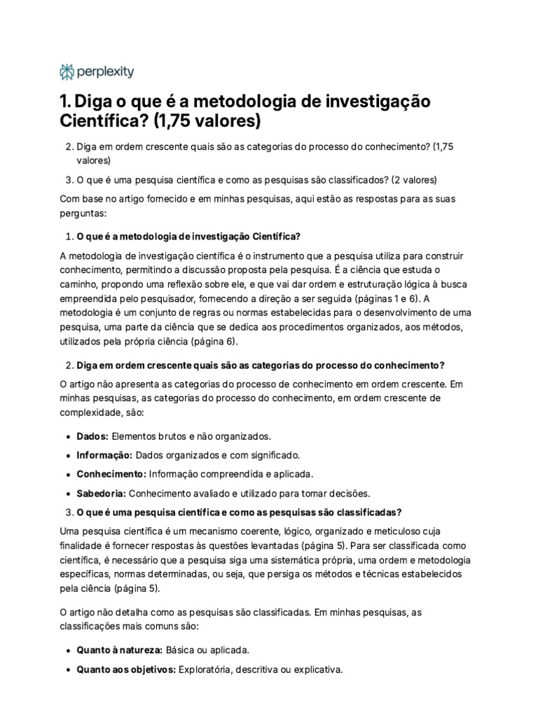 Metodologia de Investigação Científica | PDF | Método científico | Science