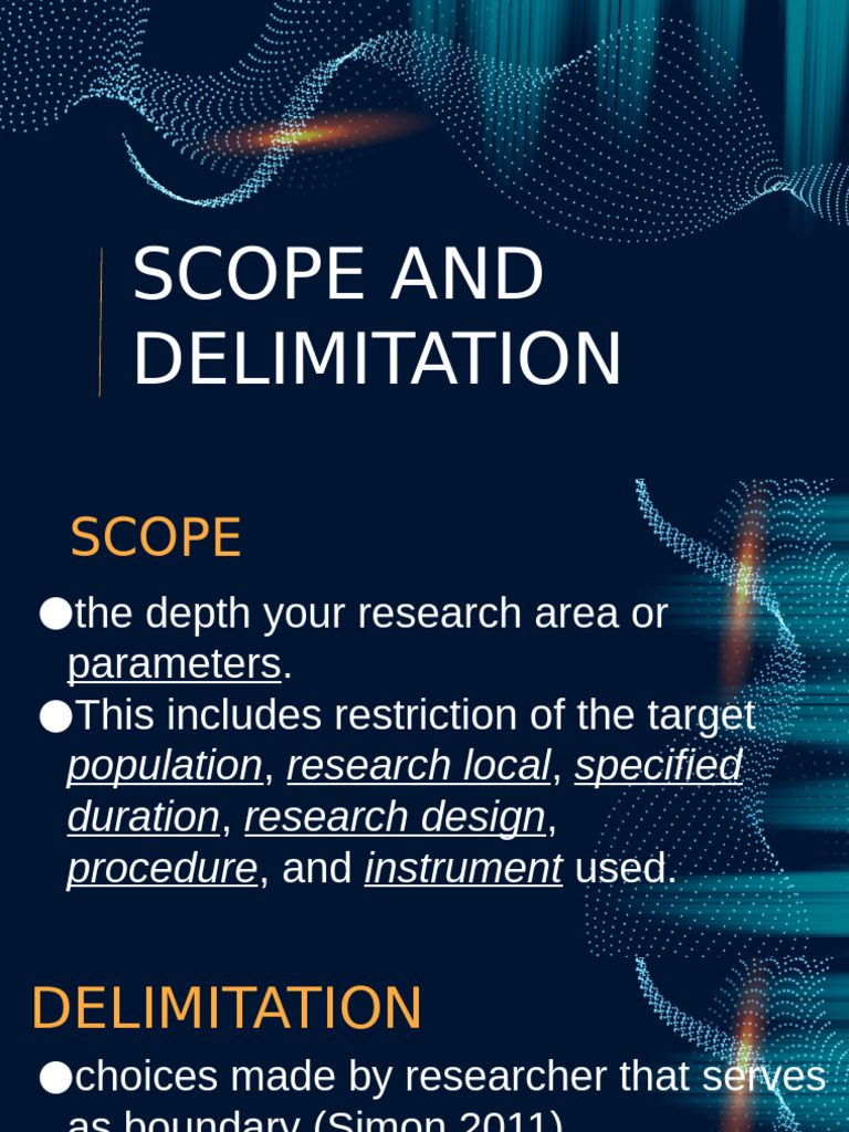 Research Scope and Delimitation Guide | PDF | Data | Sampling (Statistics)