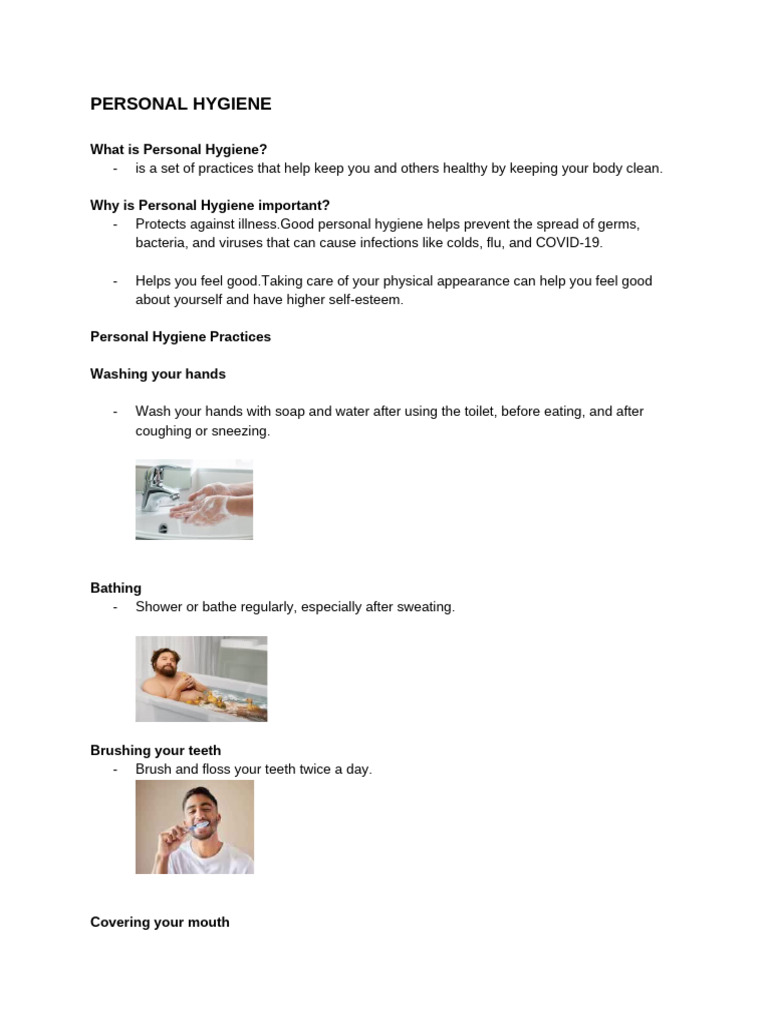 Personal Hygiene | PDF