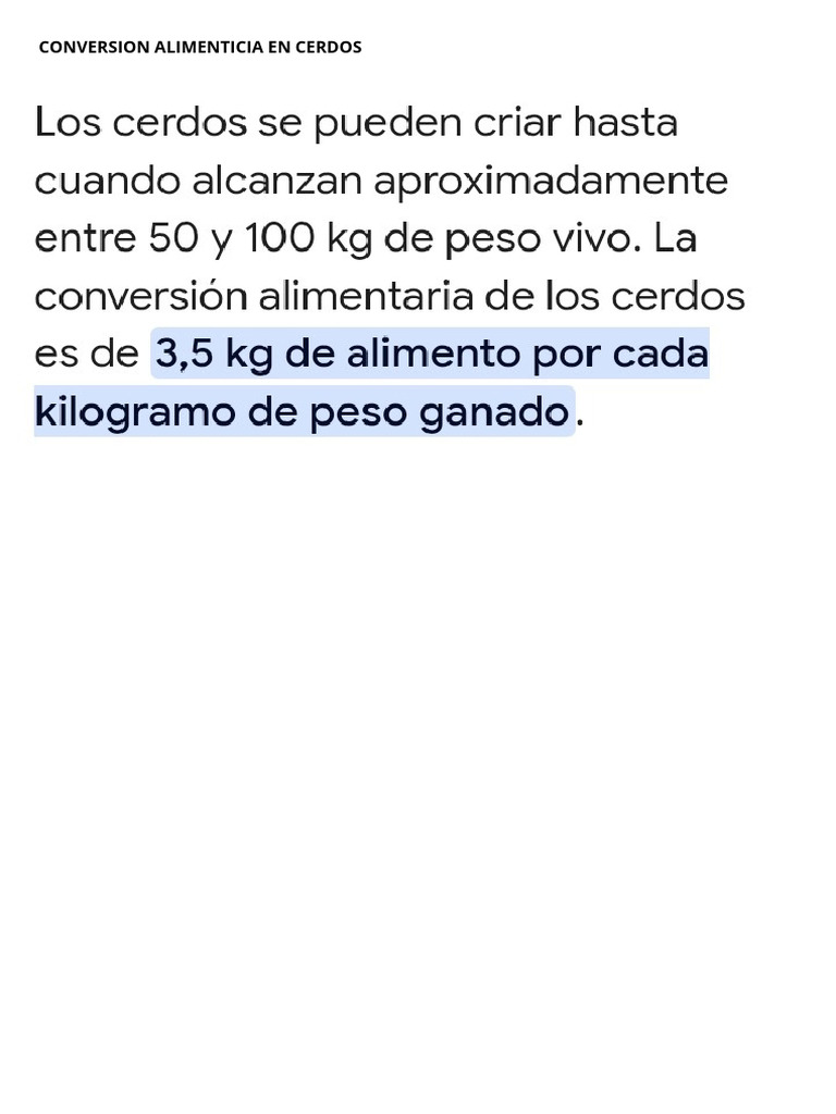 Conversion Alimenticia en Cerdos - 20250503 - 084751 - 0000 | PDF