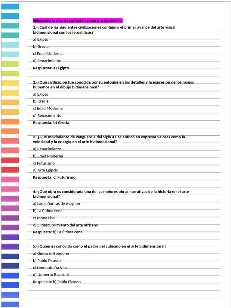 RESPUESTA A LAS PREGUNTAS | PDF