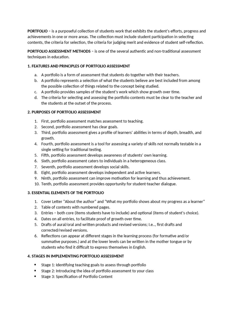 Understanding Portfolio Assessment in Education | PDF | Educational ...