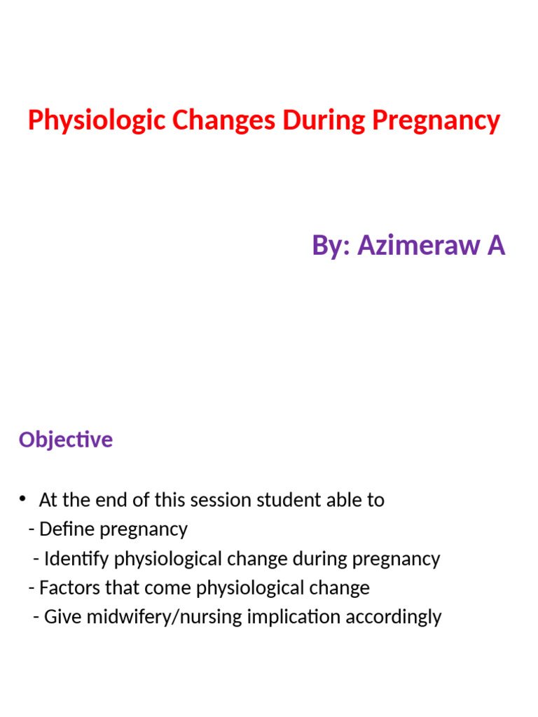 Physiological Changes in Pregnancy | PDF | Pregnancy | Uterus