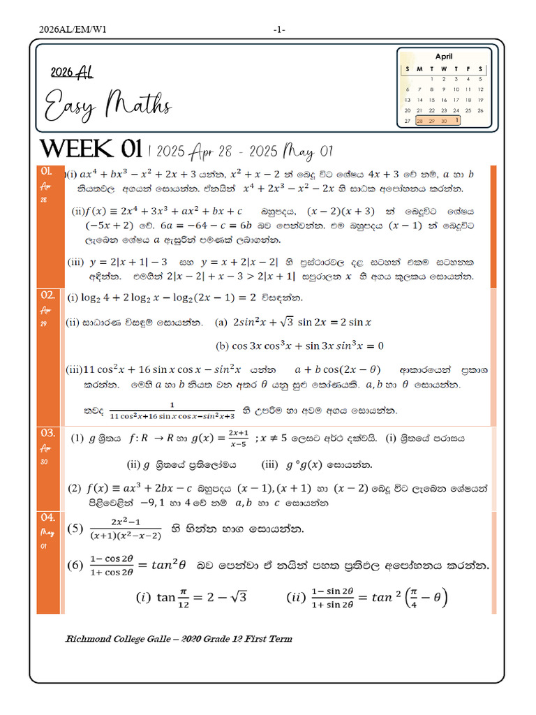 Week 01 | PDF