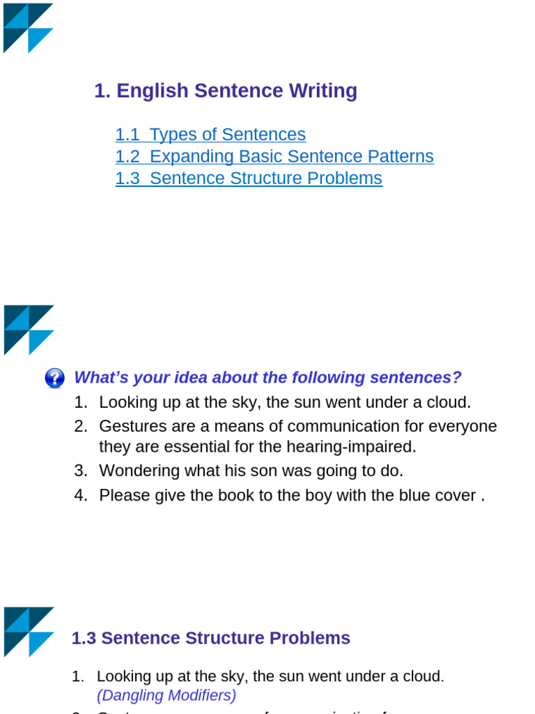 1.3 Sentence Structure Problems | PDF | Sentence (Linguistics) | Comma