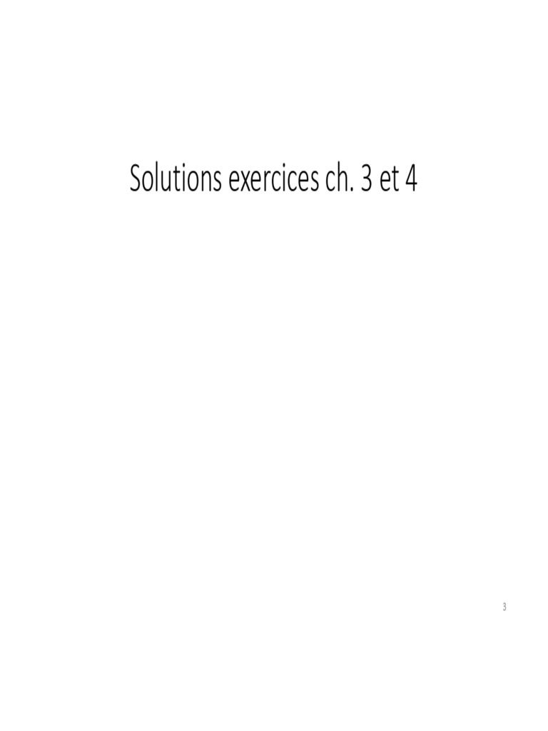 Solutions Exercices Chapitres 3 et 4 | PDF | Ingénierie des structures ...