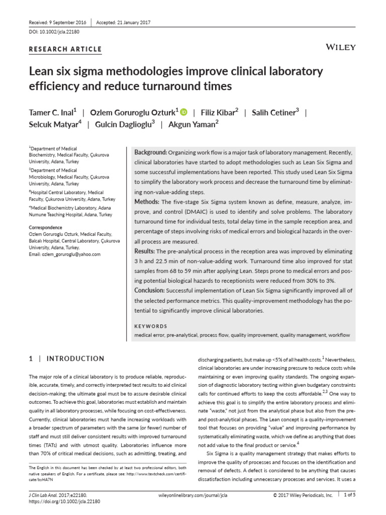 ARTICULO 03 - Lean Six Sigma Methodologies Improve Clinical Laboratory ...