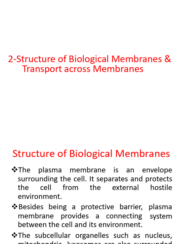 1687587377.2 Unit -1 Structure of Biological Membranes | PDF | Cell ...
