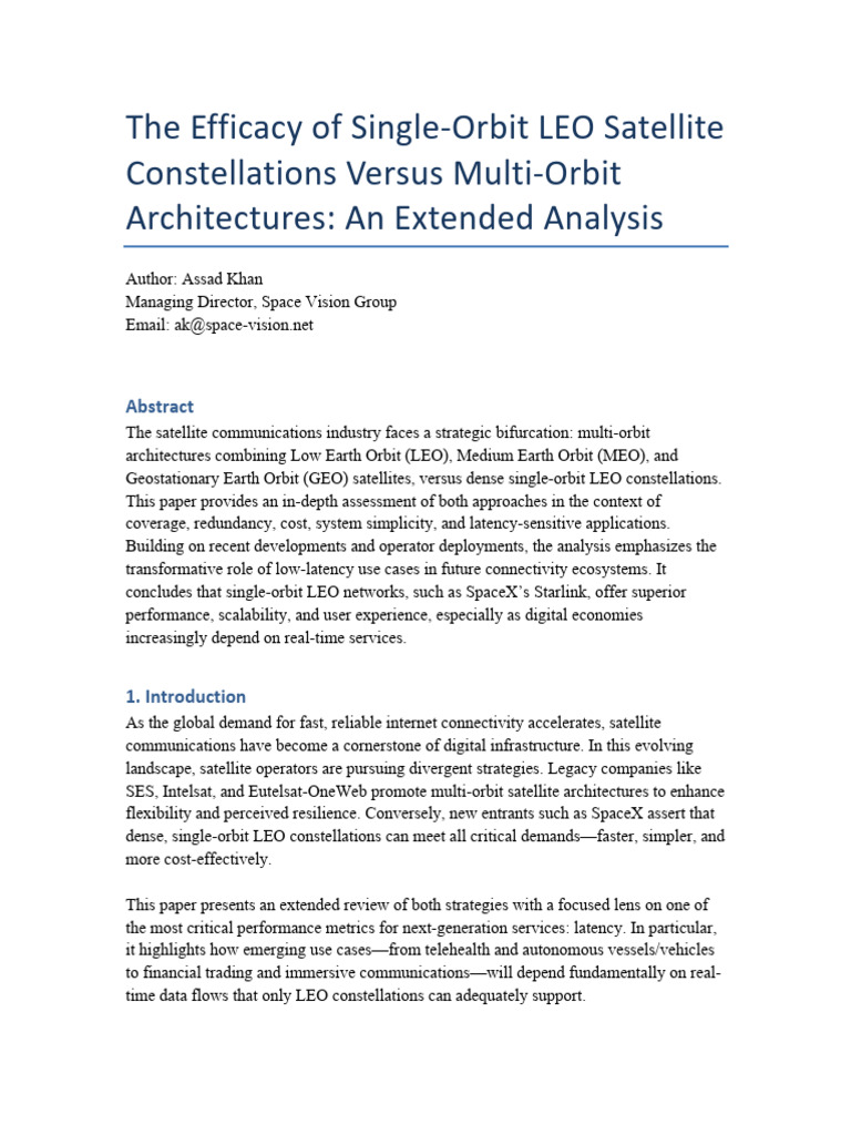 Single Orbit Vs Multi-Orbit | PDF | Satellite | Outer Space
