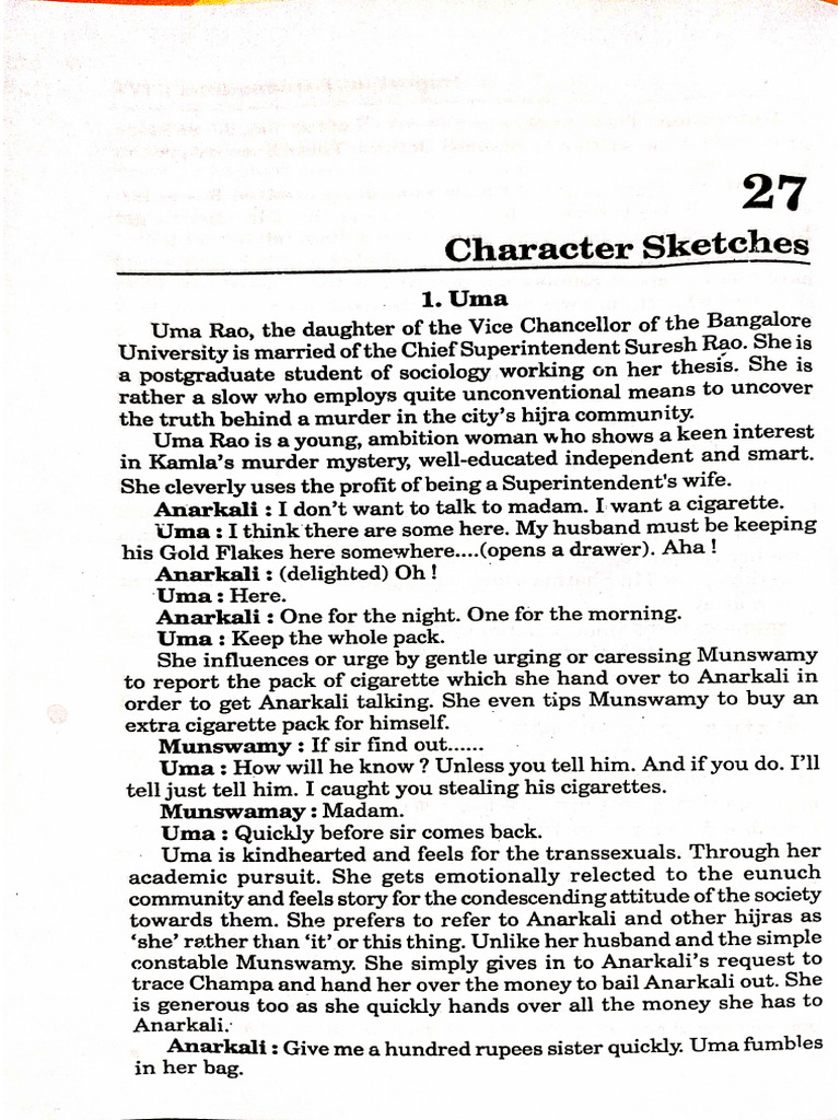 Seven Steps Around Fire Character Sketch and Question Answer | PDF