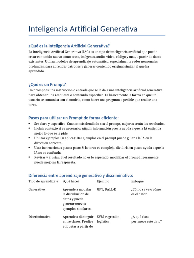 Guía sobre Inteligencia Artificial Generativa | PDF | Inteligencia ...