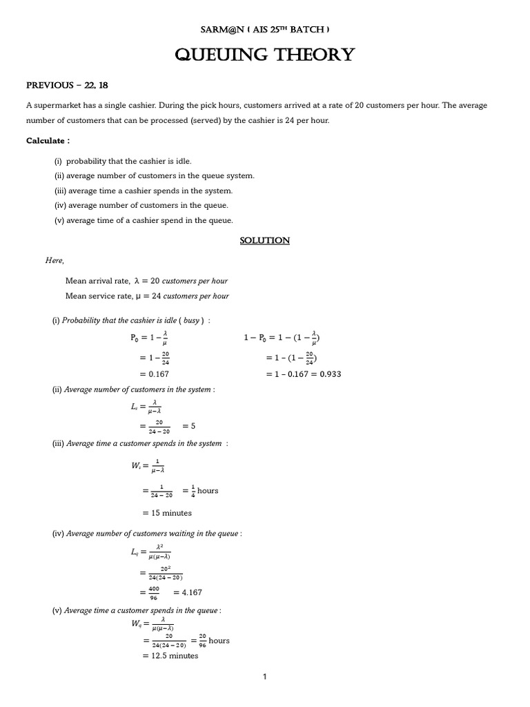 Queue Theory | PDF | Customer Experience | Systems Science