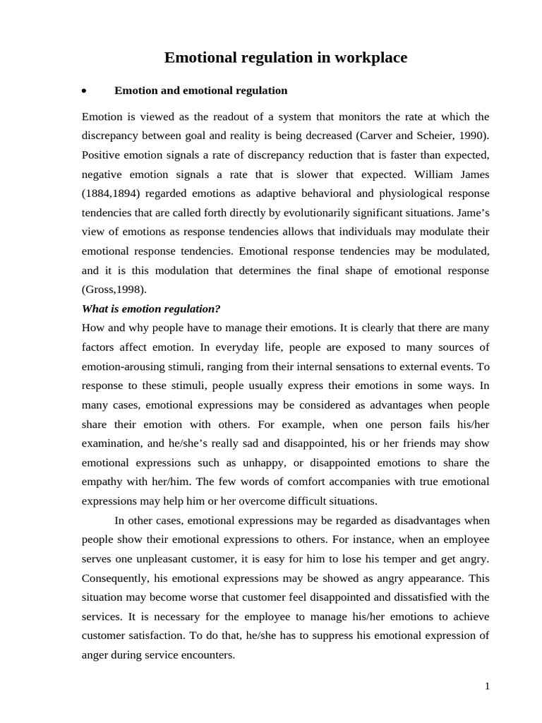 Emotional Regulation New | PDF | Emotions | Emotional Self Regulation