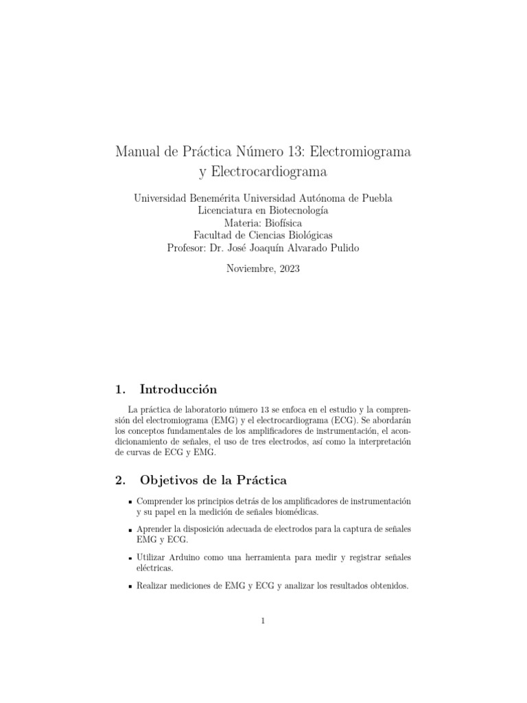 Practica 13 | PDF | Electromiografia | Electrónica